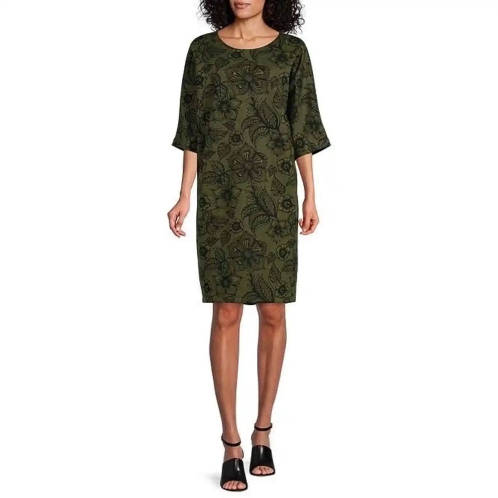 Bryn Walker Alina Dress Verde Floral Lagenlook Small green floral - Picture 2 of 8
